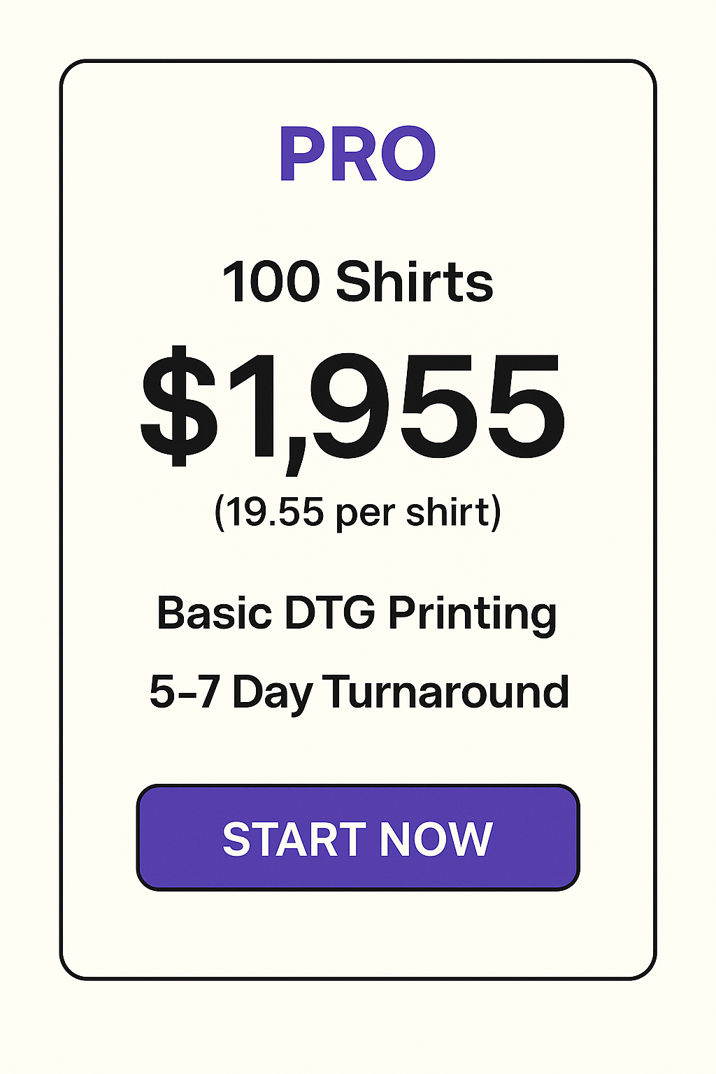 100 Shirt Package