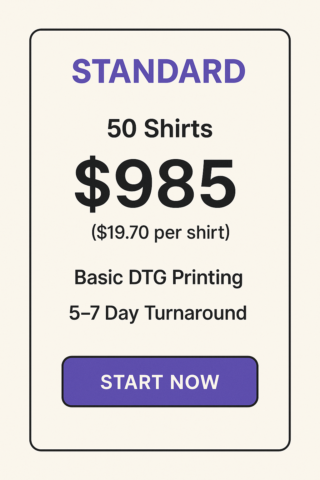 50 Shirt Package